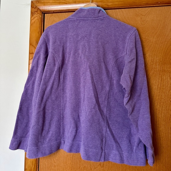 Orvis Women's Purple Long Sleeve Quarter Zip Cotton-Blend Pullover - Picture 3 of 5